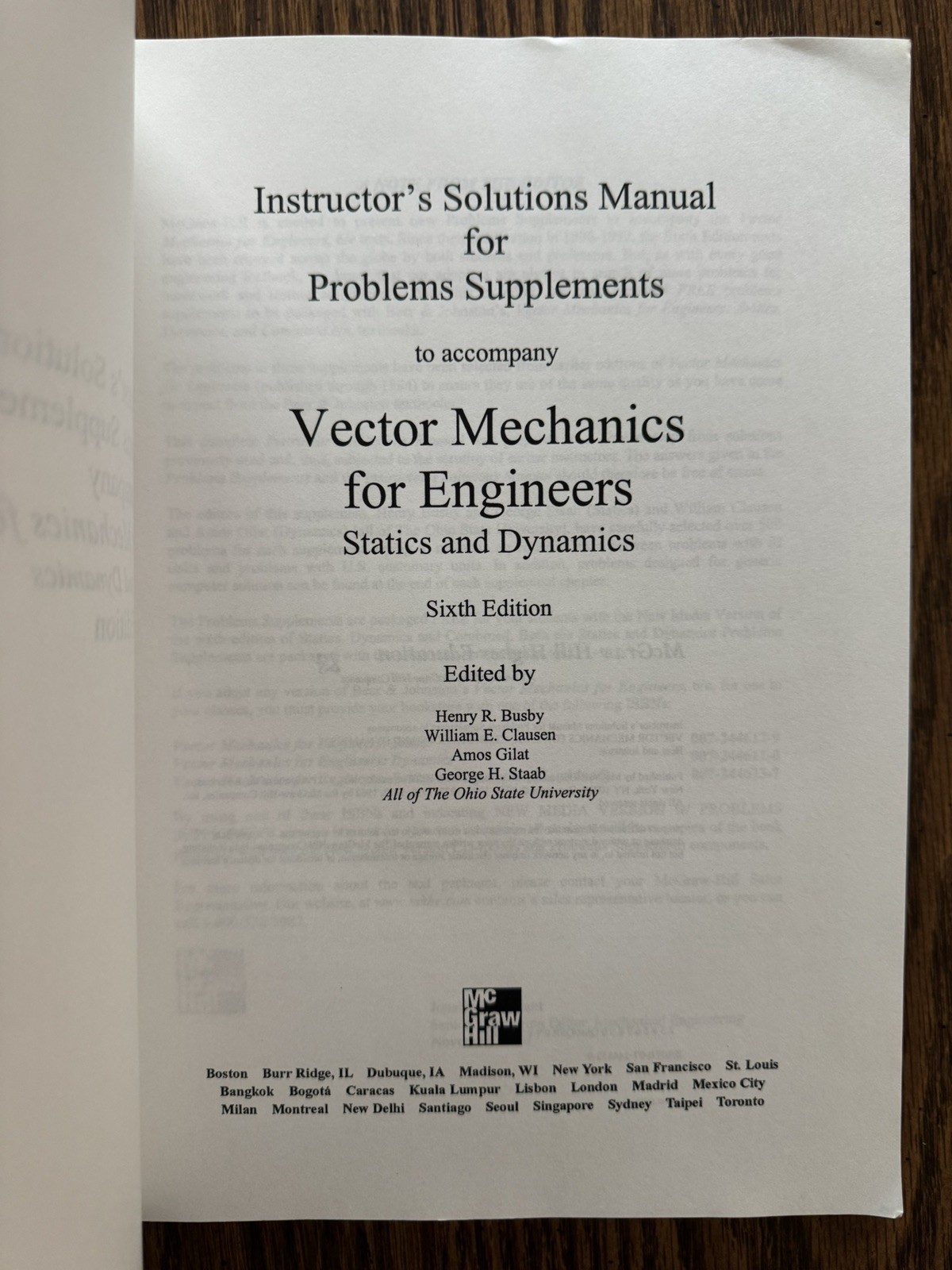 Instructors Solutions Manual Problems Supplements Vector Mechanics Beer Johnston