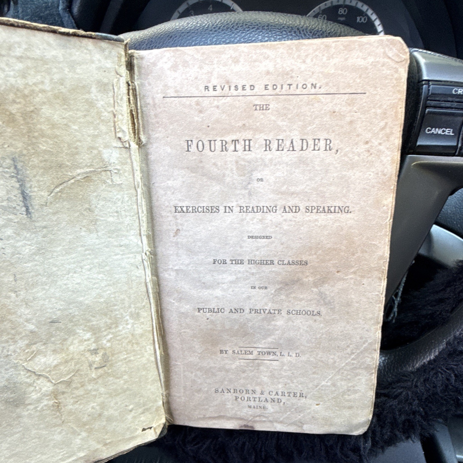 Salem Town The Fourth Reader Revised Ed Hardcover Sanborn & Carter 1847