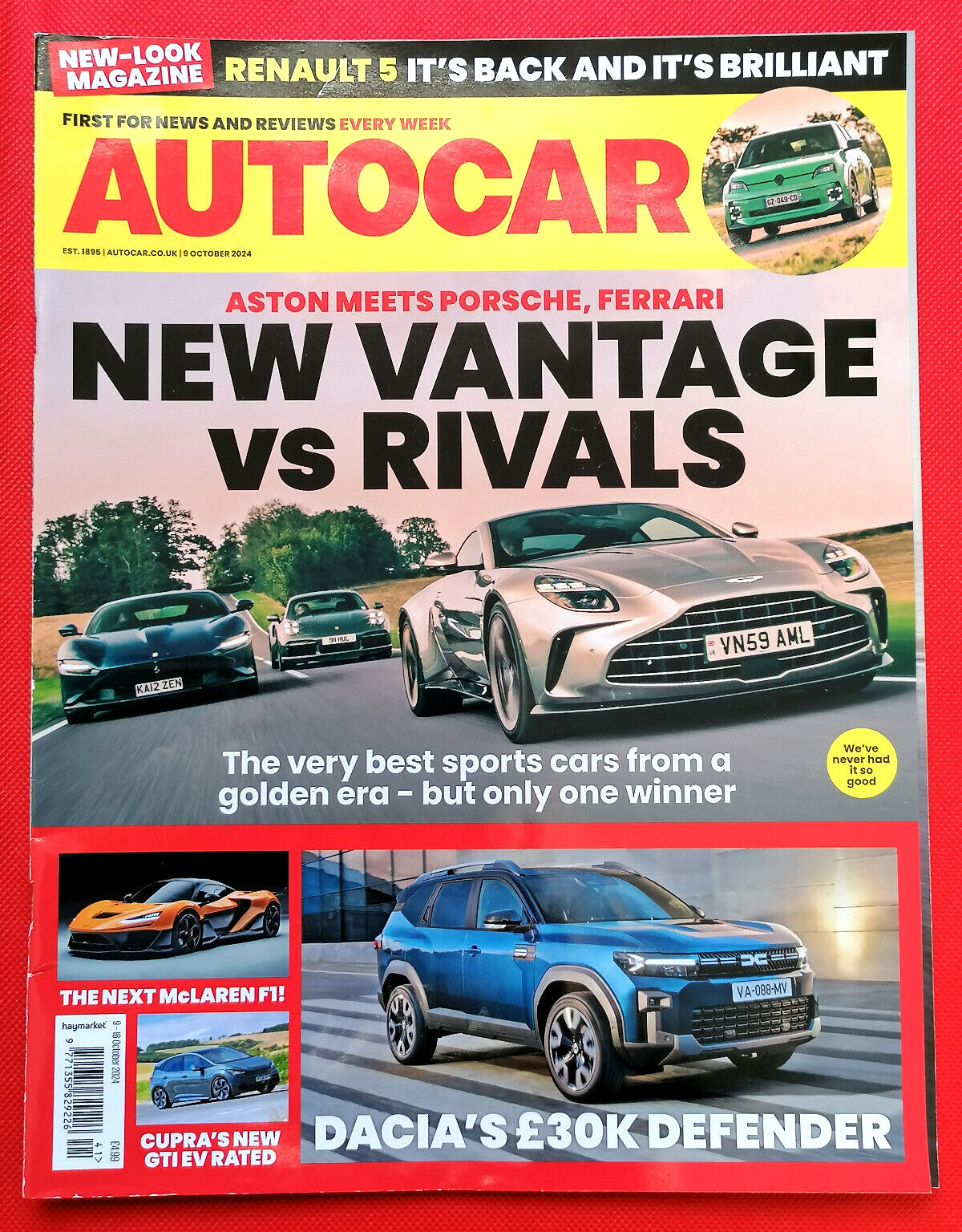 Autocar 9 Oct 2024 – ASTON VANTAGE v FERRARI ROMA v 911 TURBO S – TG/GT FEATURE