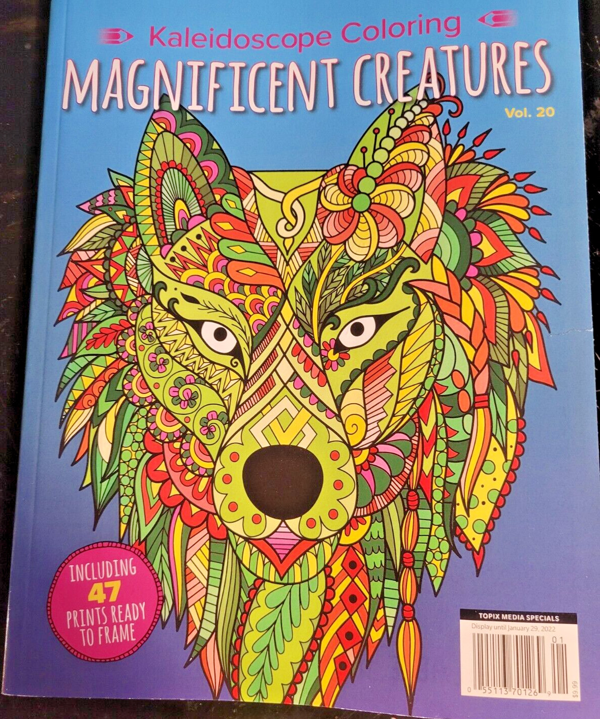 MAGNIFICENT CREATURES Vol 20 – Adult Coloring Book by TOPIX MEDIA – 47 PRINTS
