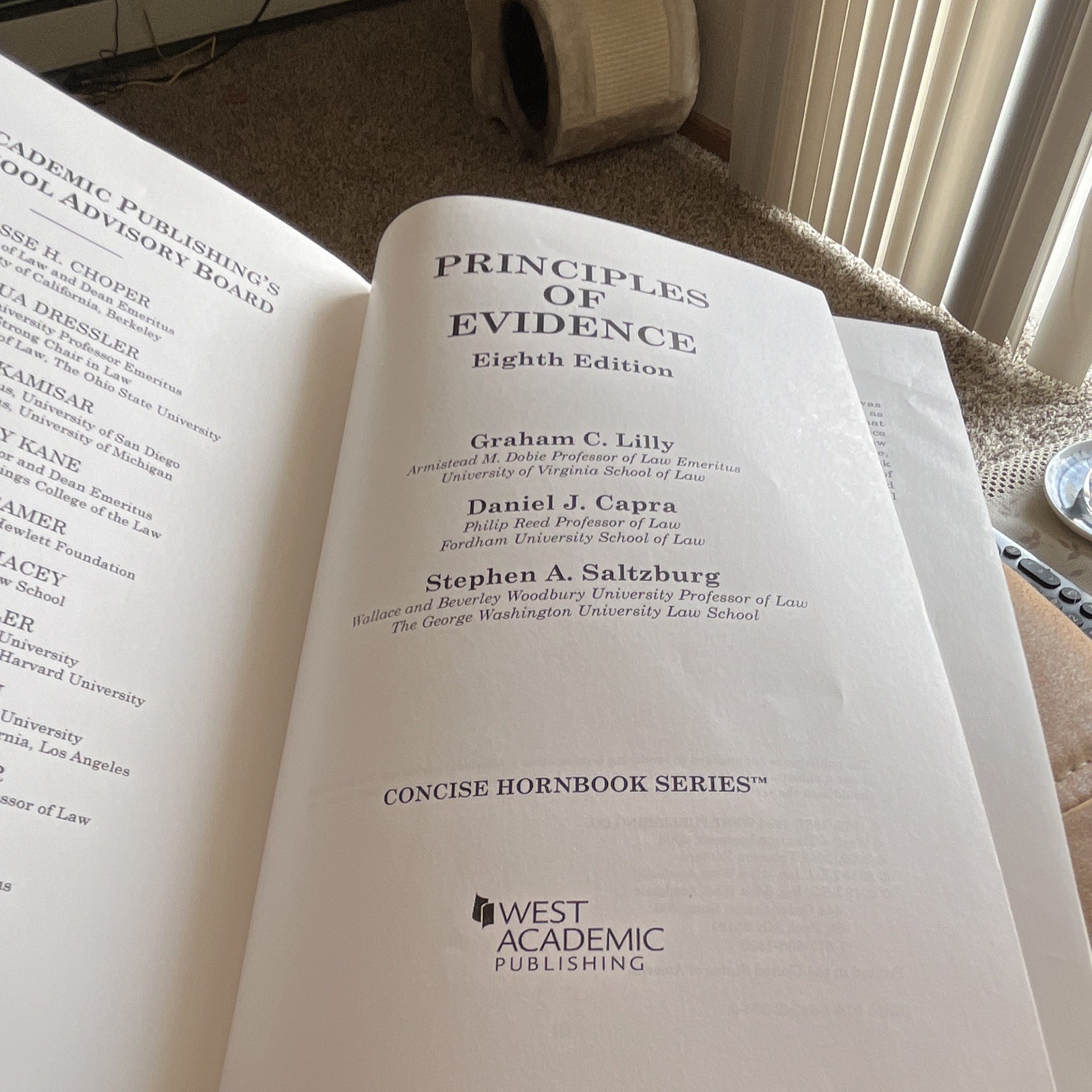 West Academic Principles of Evidence 8th Ed PB 2016 Lilly Capra Saltzburg