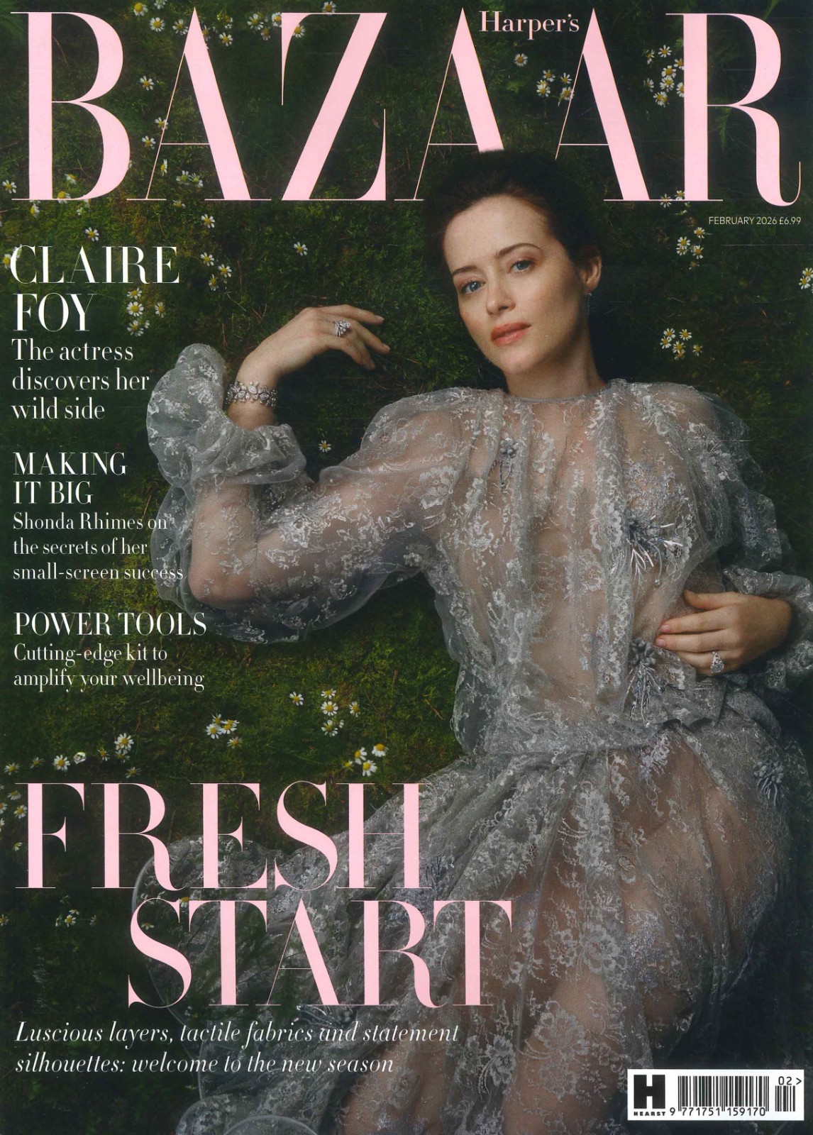 UK Harper&rsquo;s Bazaar Magazine Claire Foy, Shonda Rhimes, Giorgio Guidotti Feb 2026