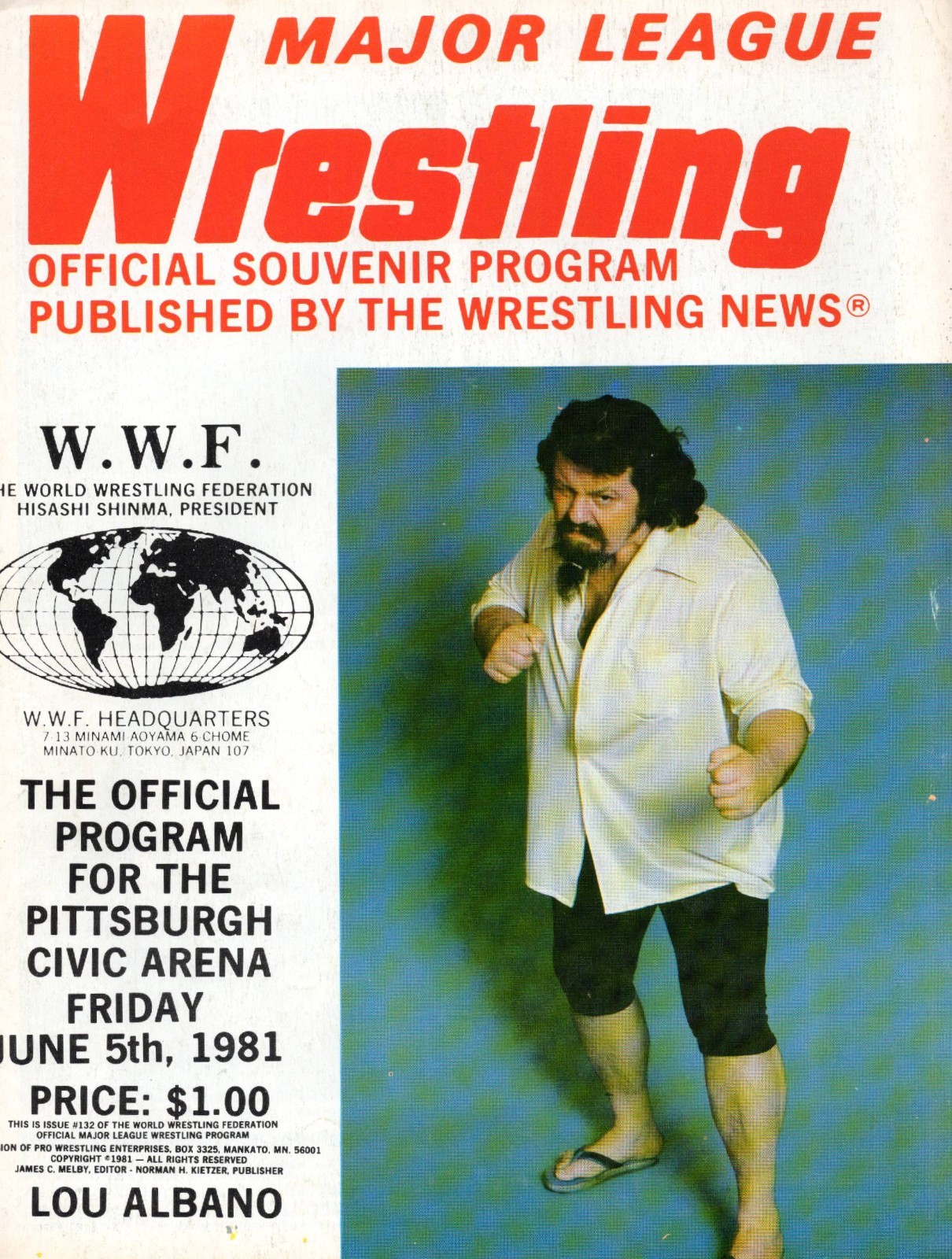 WWF MAJOR LEAGUE OFFICIAL PROGRAM (1981) RICK MARTEL WRESTLING CIVIC ARENA WWWF