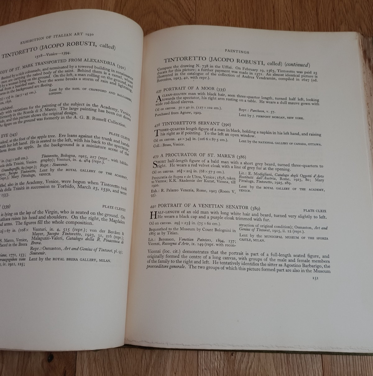 Antiquarian Folio Book Catalogue of the Exhibition of Italian Art 1930. Text