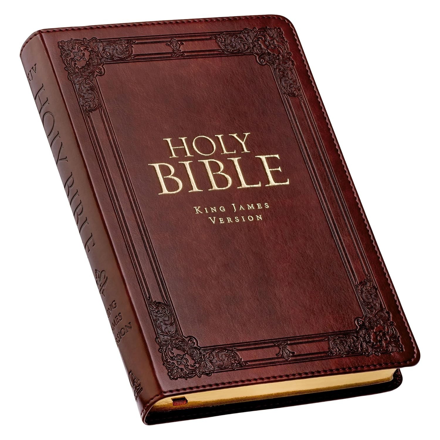 The Holy Bible King James Version Thumb Indexed Burgundy Faux Leather Gift Bible