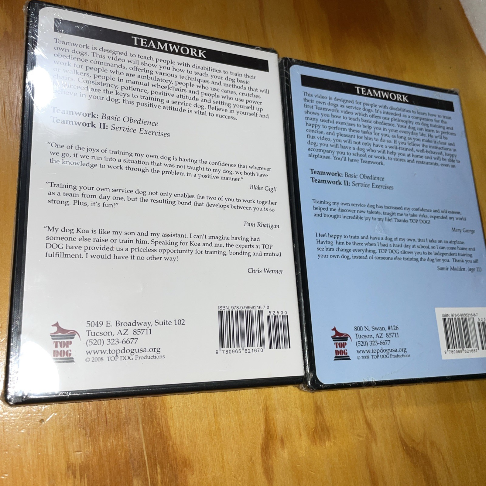 TEAMWORK I & II – DOG TRAINING 2 DVD’s FOR PEOPLE WITH DISABILITIES *Sealed*