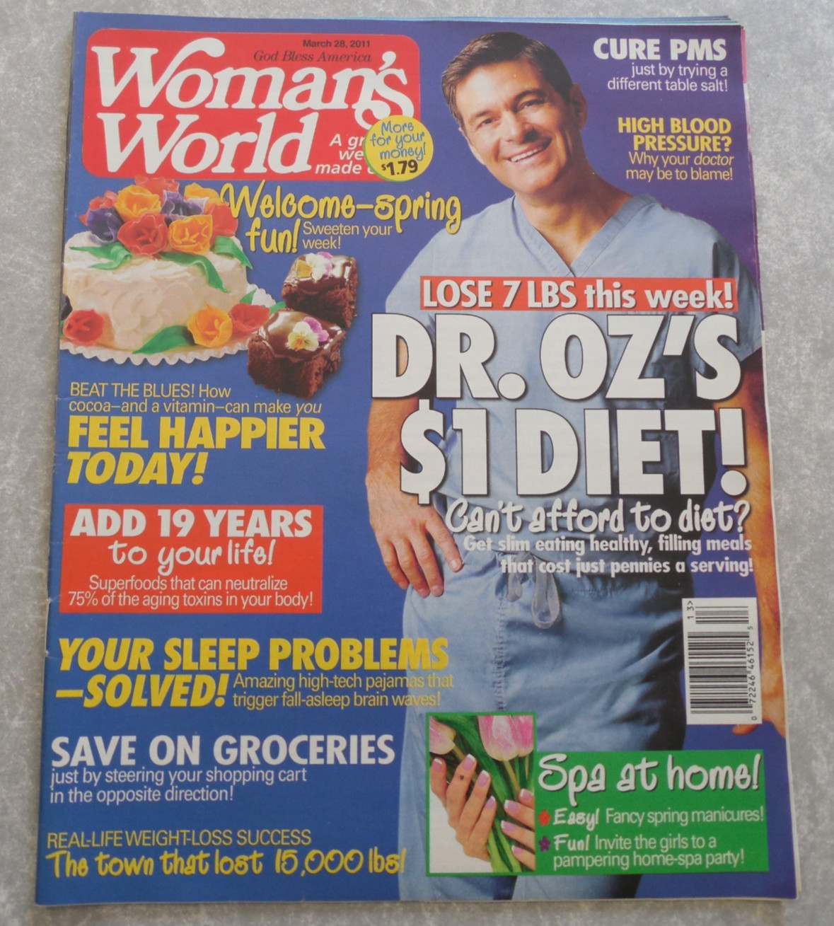 WOMAN&rsquo;S WORLD Magazine, MARCH 28, 2011, DR. OZ Cover, SPRING SPA AT HOME!