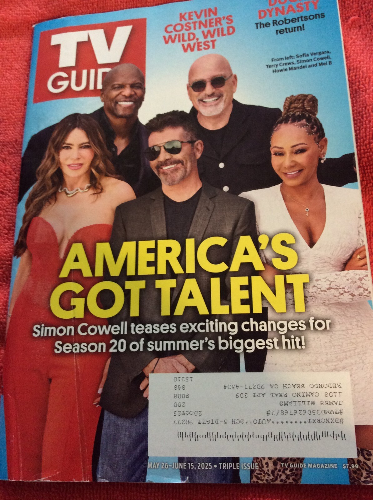 TV GUIDE MAGAZINE MAY 26- JUNE 15 2025 AMERICA&rsquo;S GOT TALENT DESTINATION X