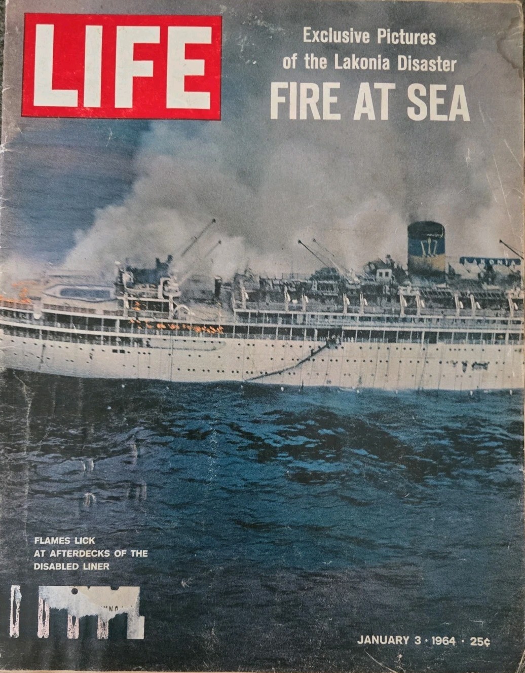 Vintage ~ LIFE Magazine ~ Jan 3, 1964 ~ FIRE AT SEA ~ Vol. 56 ~ No. 1 ~ $0.25