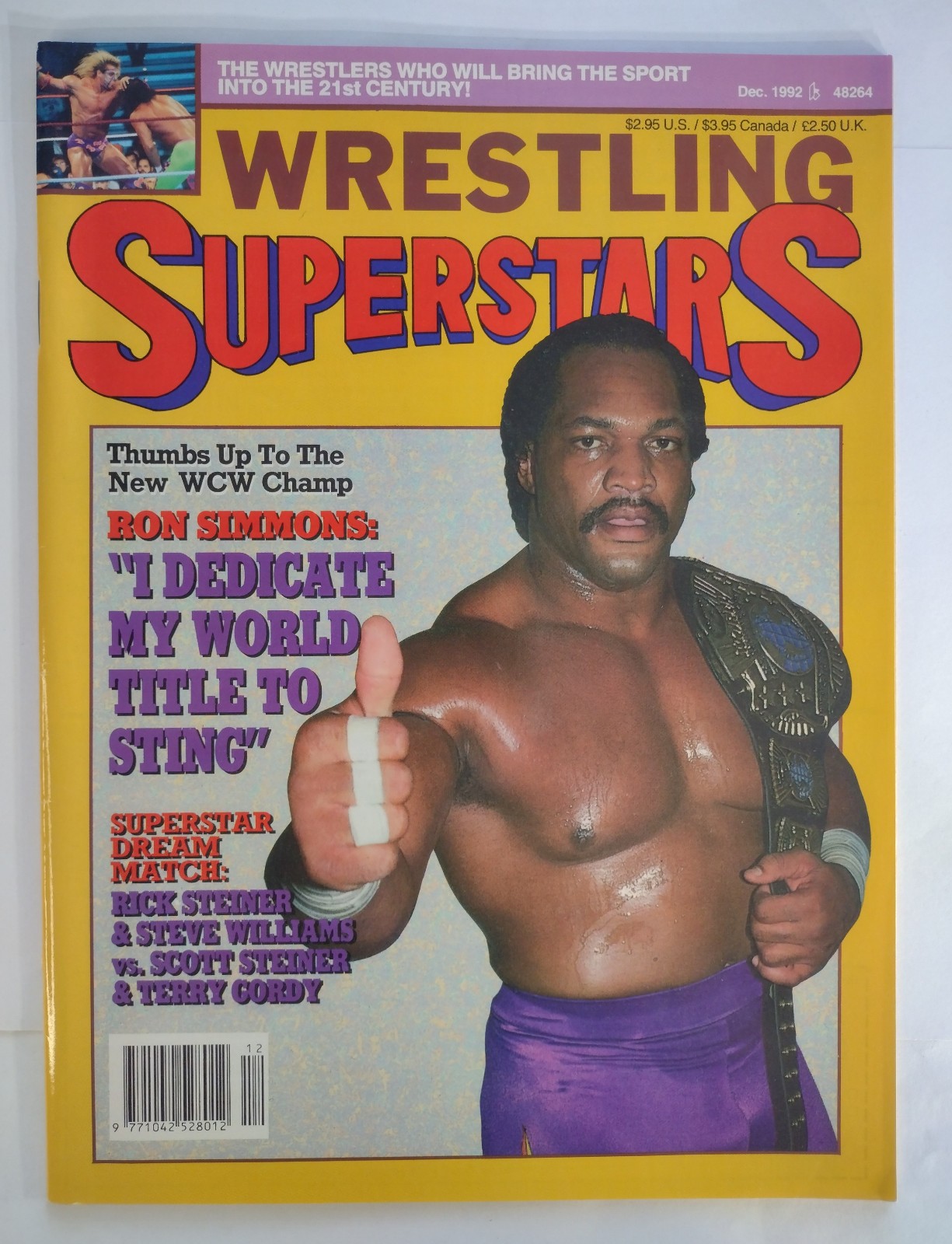 Wrestling Superstars December 1992 Magazine Ron Simmons WWF PWI PRO WCW