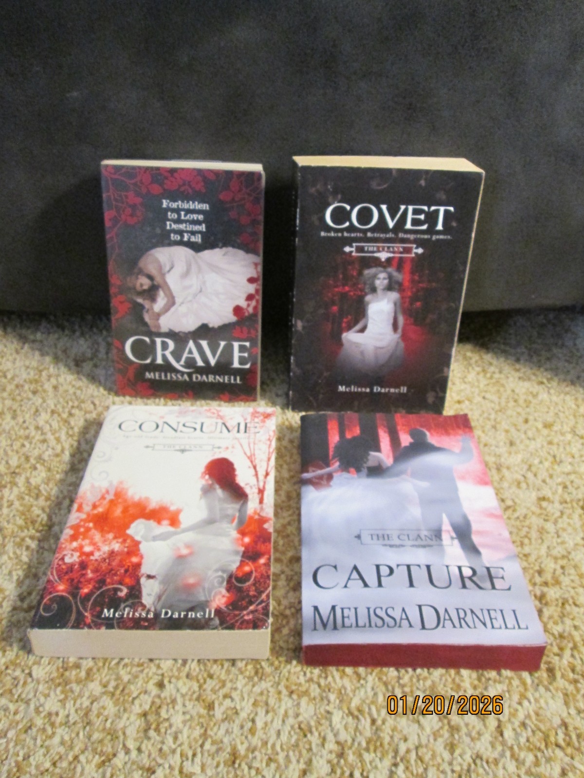 Lot of 4 – The Clann Book Series by Melissa Darnell – Crave, Covet, Consume