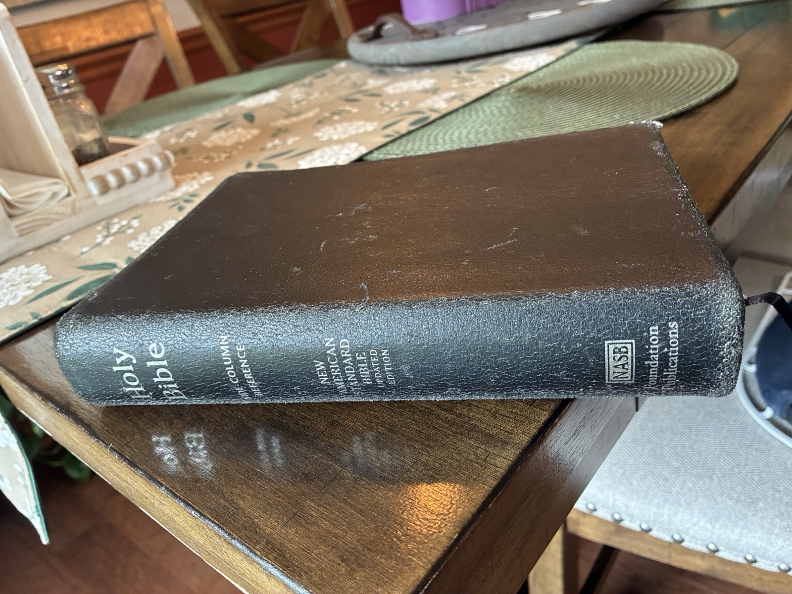 NASB 1995 Side-Column Reference Bible Genuine Leather Black Lockman Foundation