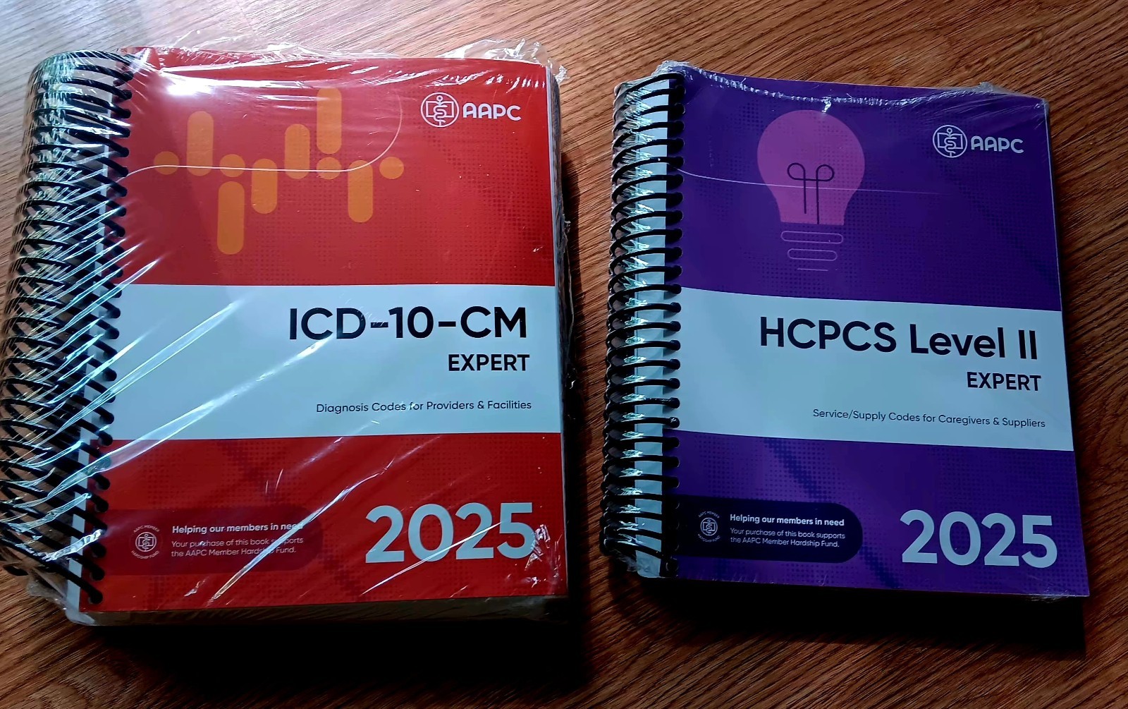 2025 AAPC Coding Lot!!! BRAND NEW Spiral Bound ICD-10-CM and HCPCS books