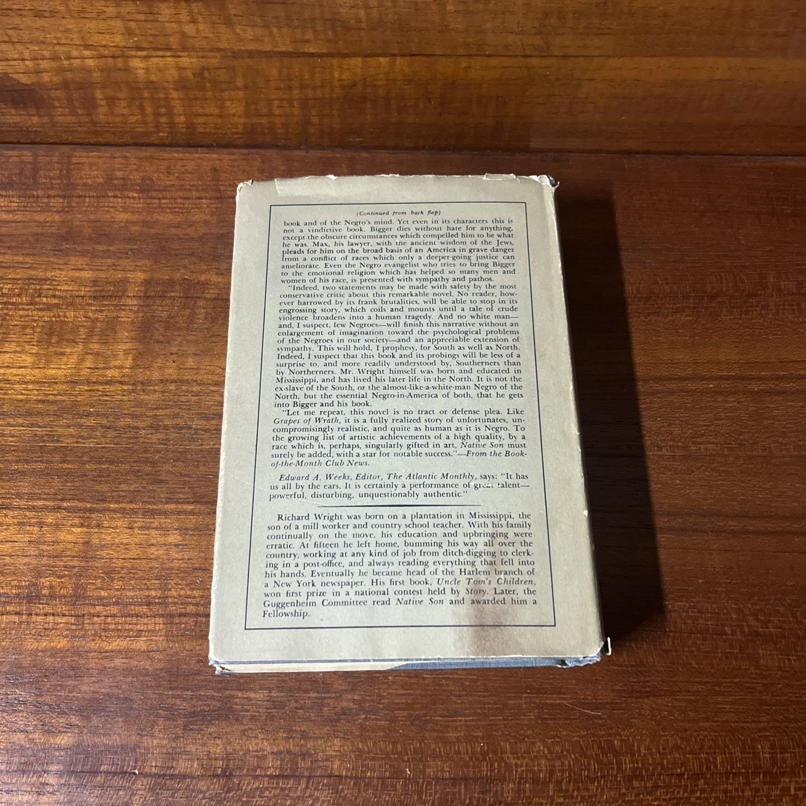 Native Son By Richard Wright Harper & Brothers 1940 First Stated Edition HC/DJ