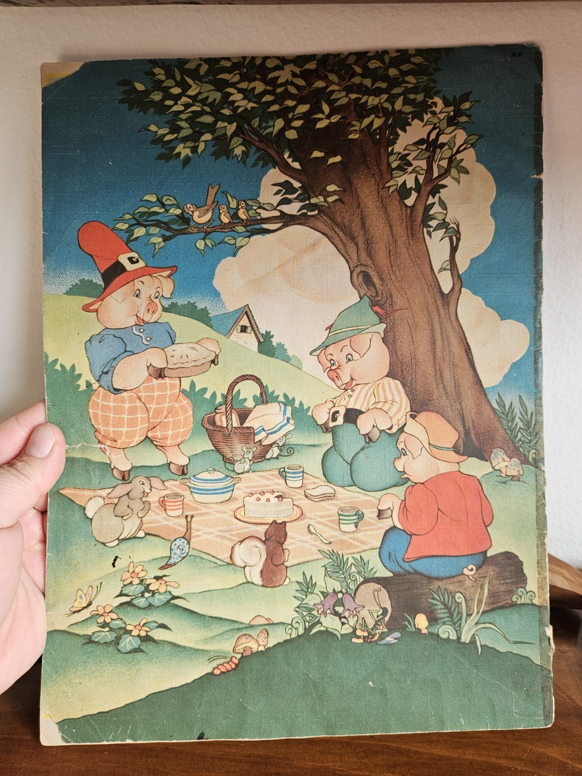 1941 Three Little Pigs – Vtg Linen Book by Whitman Publishing #922