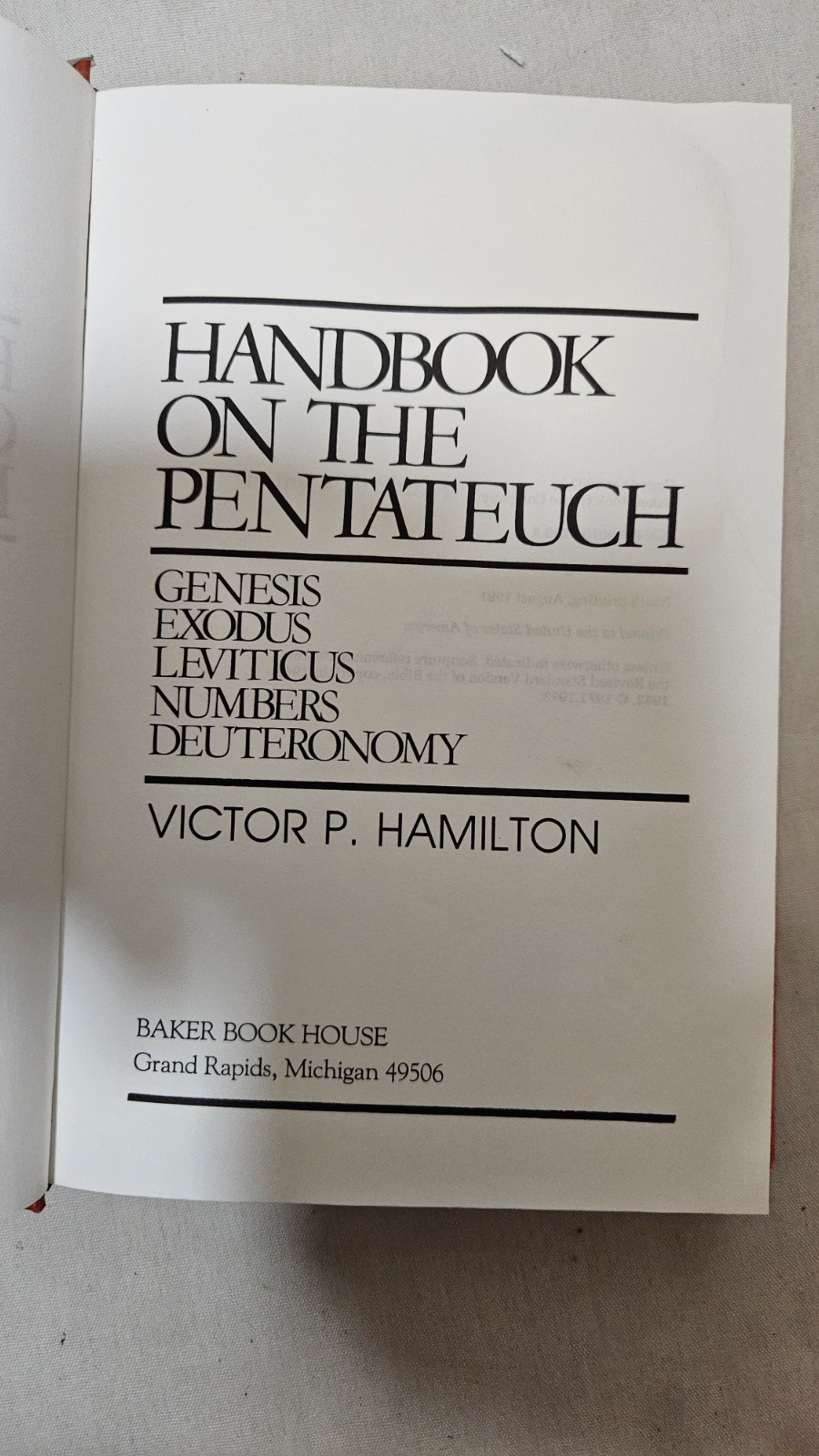 ‡ 📜 Handbook of the Pentateuch by Hamilton • 1991 9th Print HCDJ • Bible Survey