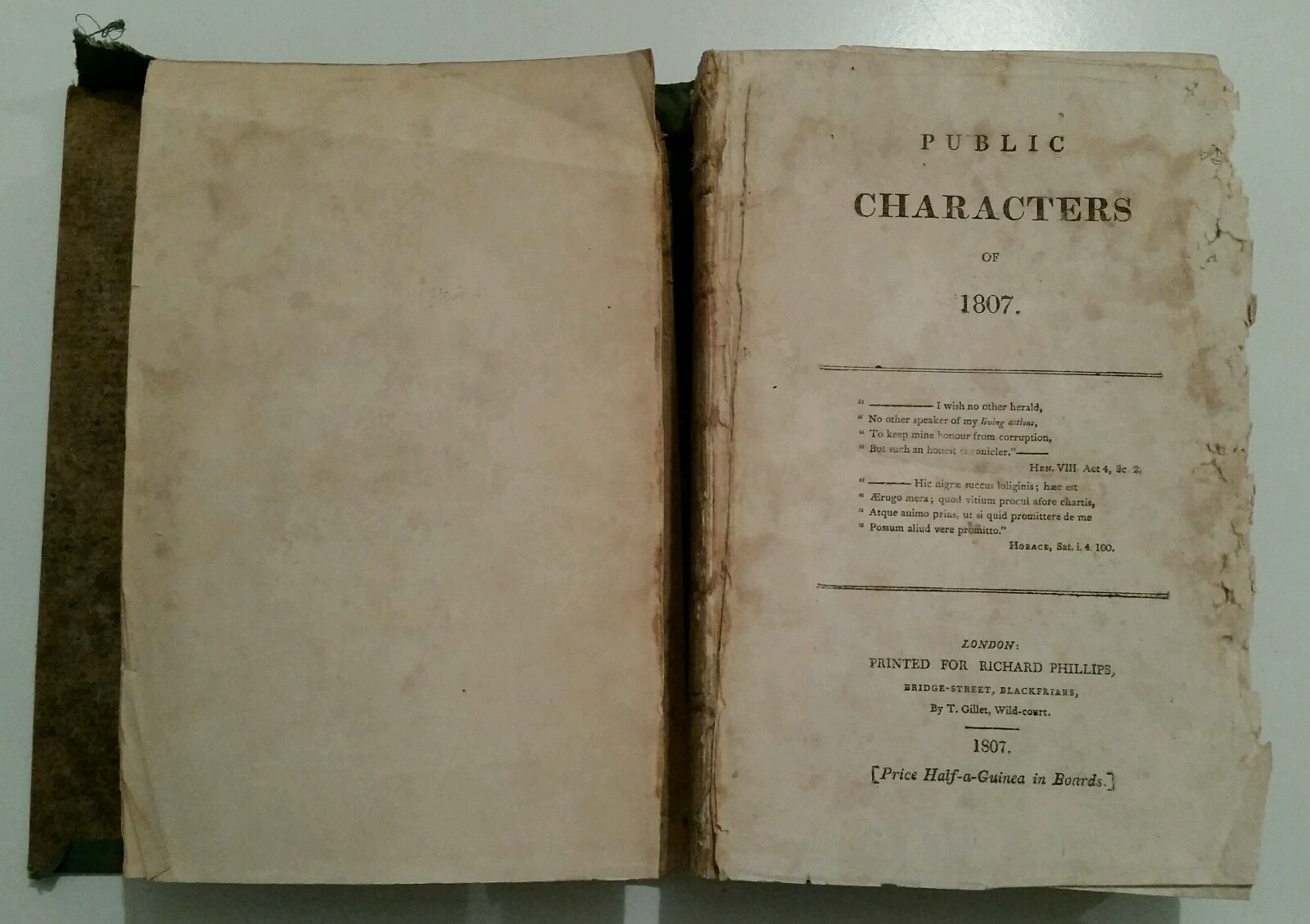 ANTIQUE BOOK.PUBLIC CHARACTERS OF 1807.592 PAGES.LONDON.PROP/DISPLAY.