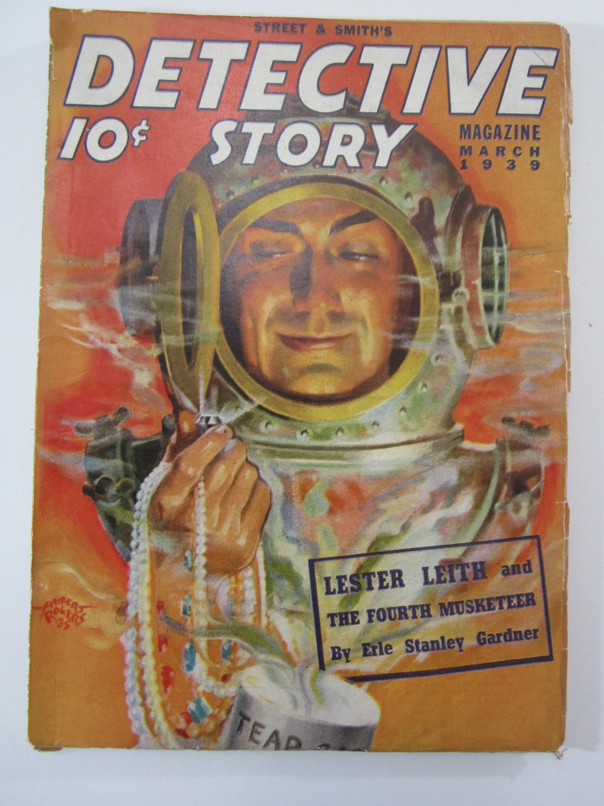 Detective Story Magazine Mar. 1939 VG/FN Rogers Lester Leith Cover!