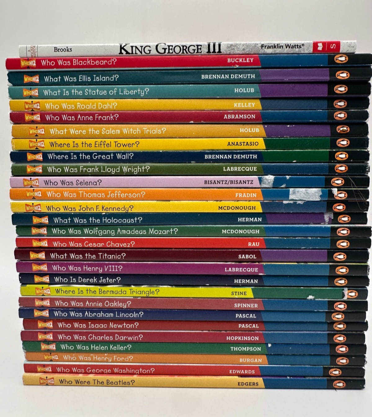 Lot of 27 Who Is Who Was Where Is What Is Was YA History Biography Chapter Books