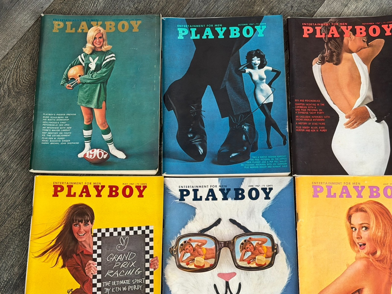 PLAYBOY MAGAZINE 1967 12pc Lot Set Hot Girl Sexy Babe Blonde Brunette Lingerie
