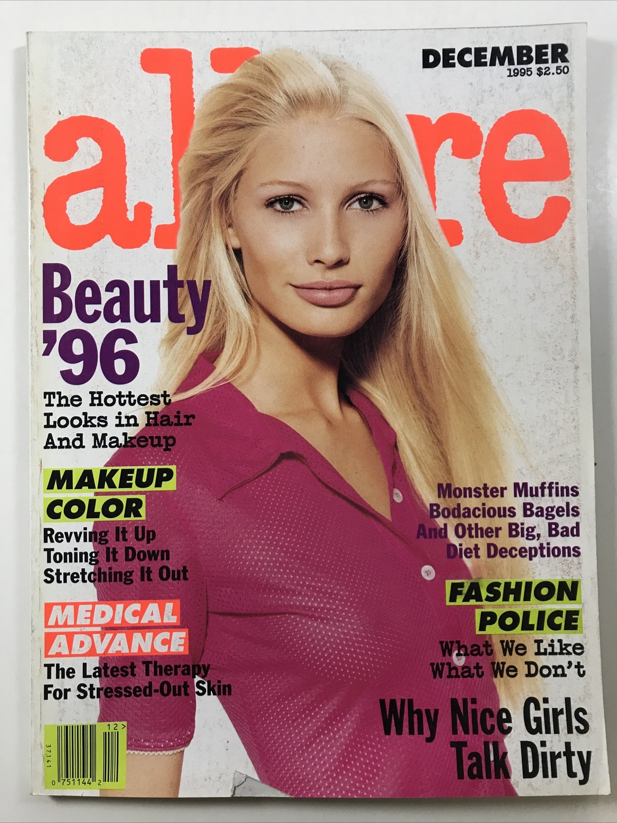 ALLURE magazine-December 1995 Fashion makeup hair Cover: Kirsty Hume