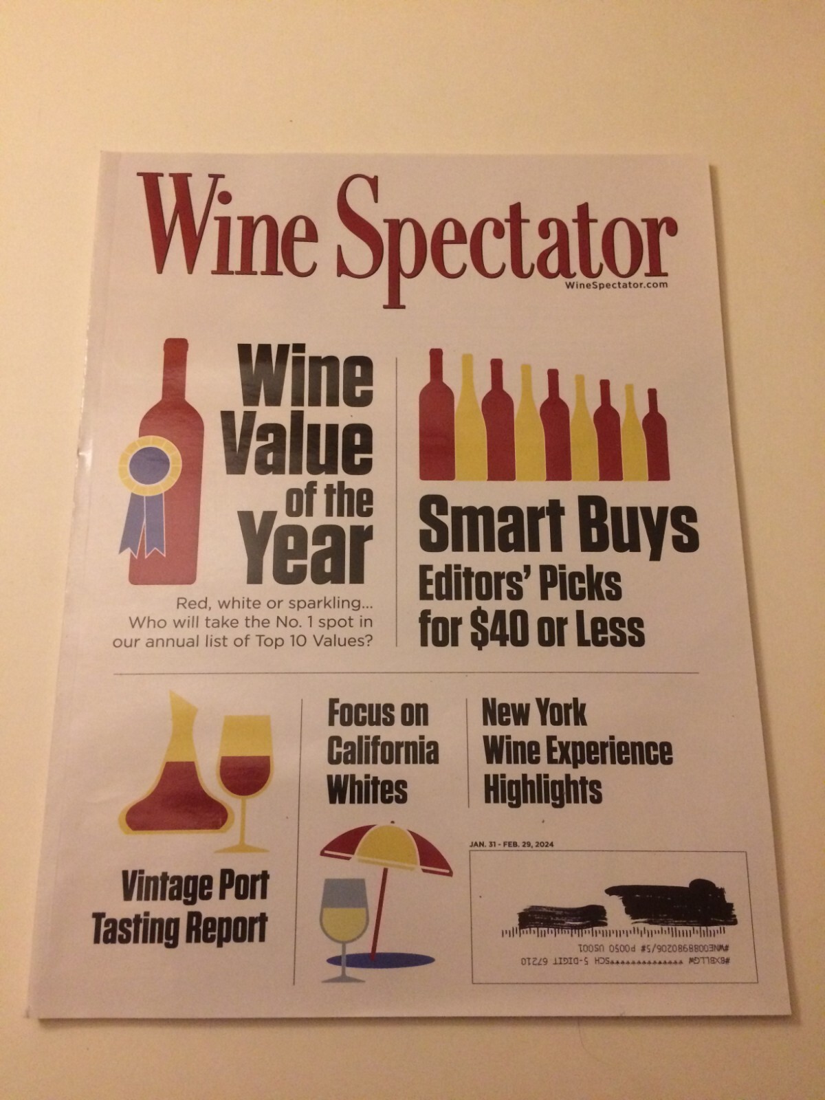 Wine Spectator Magazine~NEW~$5 Each~Dec 2023-Jan~Mar~Apr~May~June~July~Aug 2024