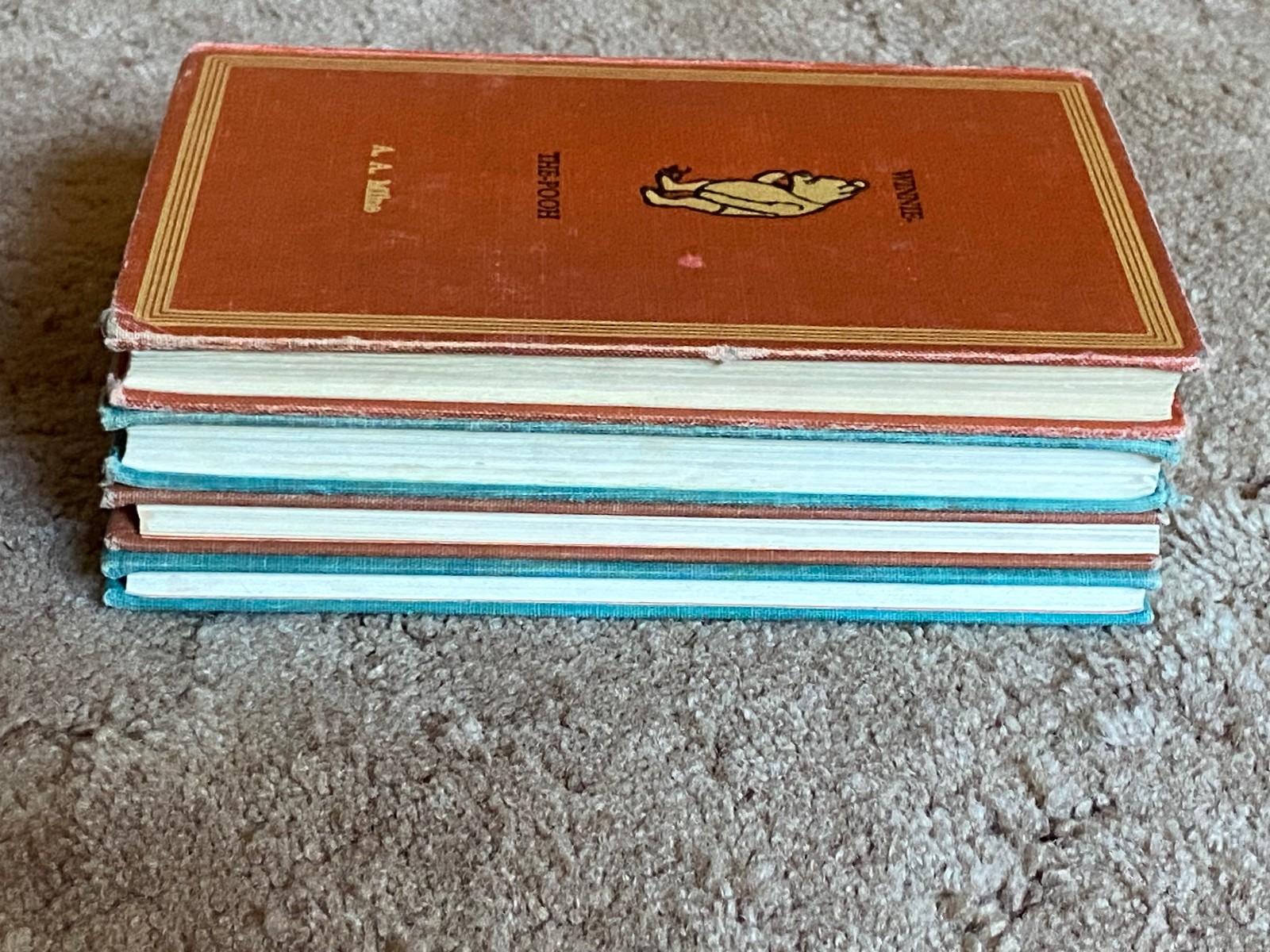 Vintage 1961 WINNIE THE POOH 4 Book Set A.A. Milne Dutton Warren Chappell Format