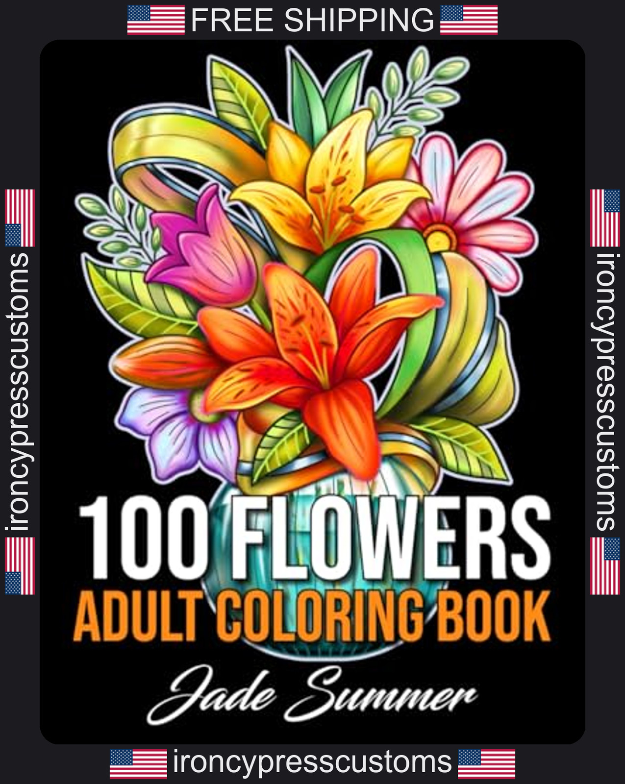 Adult Coloring Book 206 Pages with Floral and Inspirational Designs