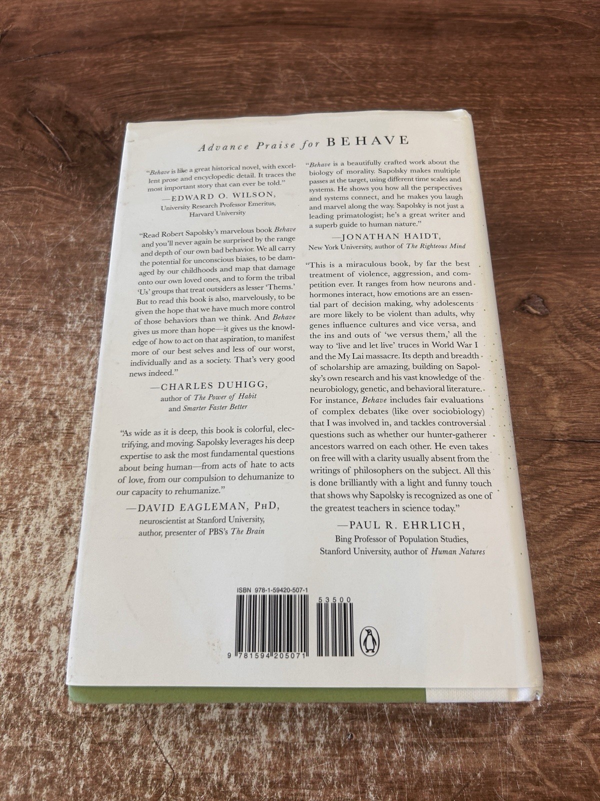 Behave : The Biology of Humans at Our Best and Worst by Robert M. Sapolsky…
