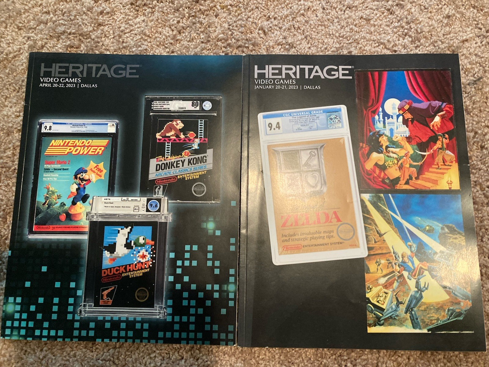 Heritage Auctions Lot Of 2 Video Games Catalog Nes Zelda Mario 300 Pages Wata