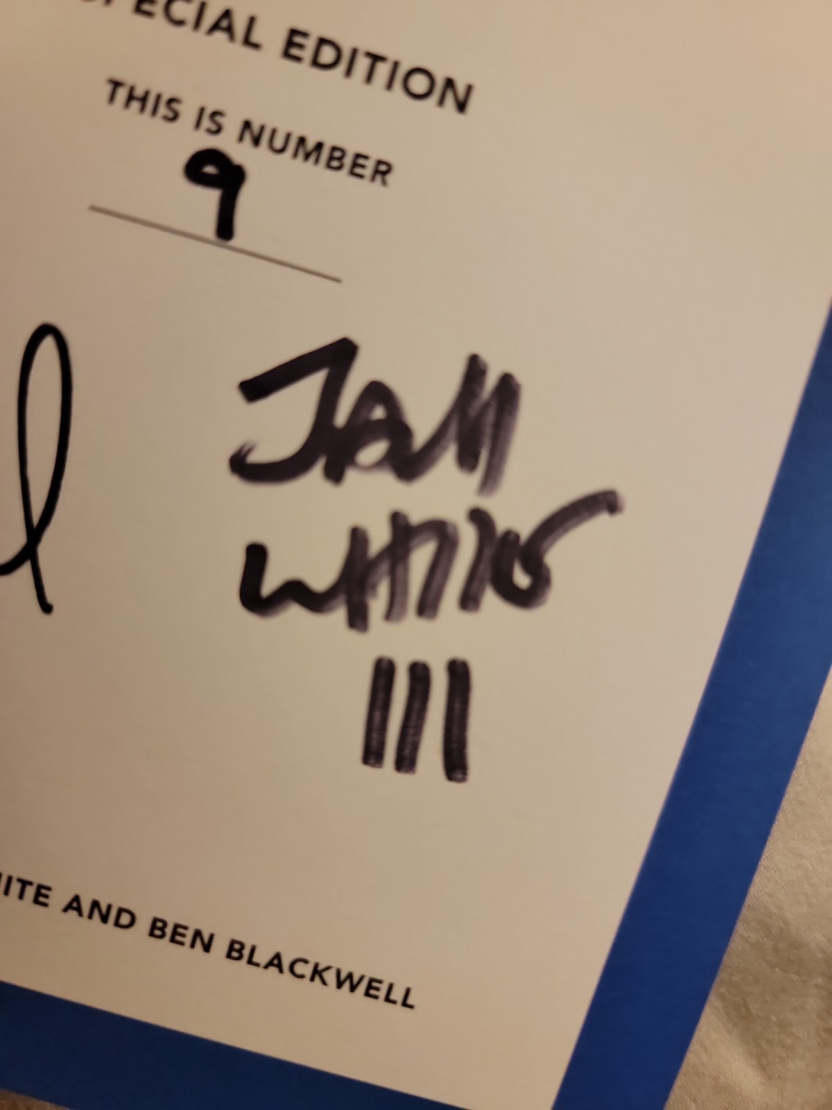 JACK WHITE SIGNED BOOK Collected Lyrics BLACKWELL Stripes Will Pass Psa LOW # 9