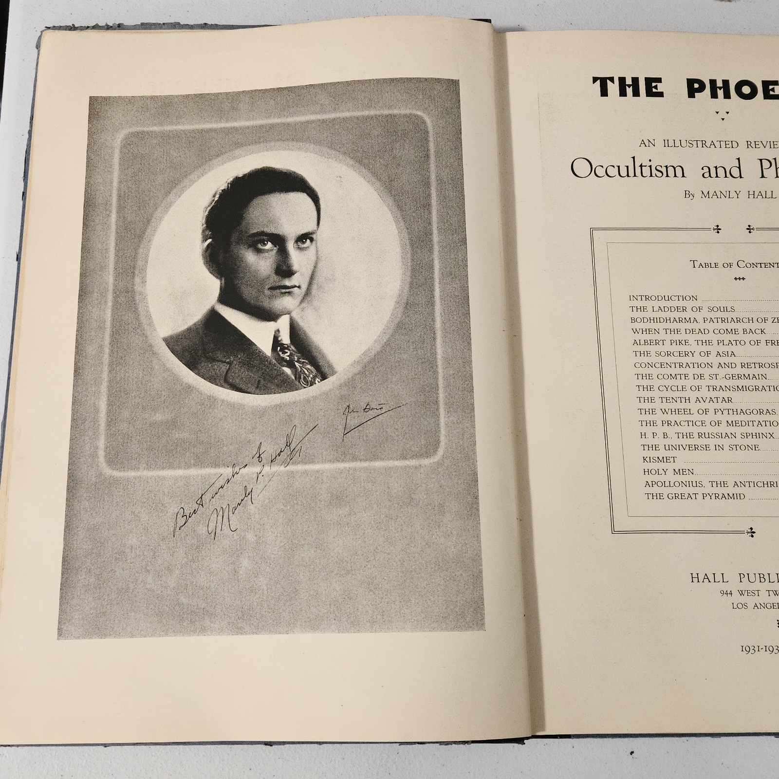 1931-32 Vintage Occult Book: The Phoenix By Manly Hall Limited Edition /3000