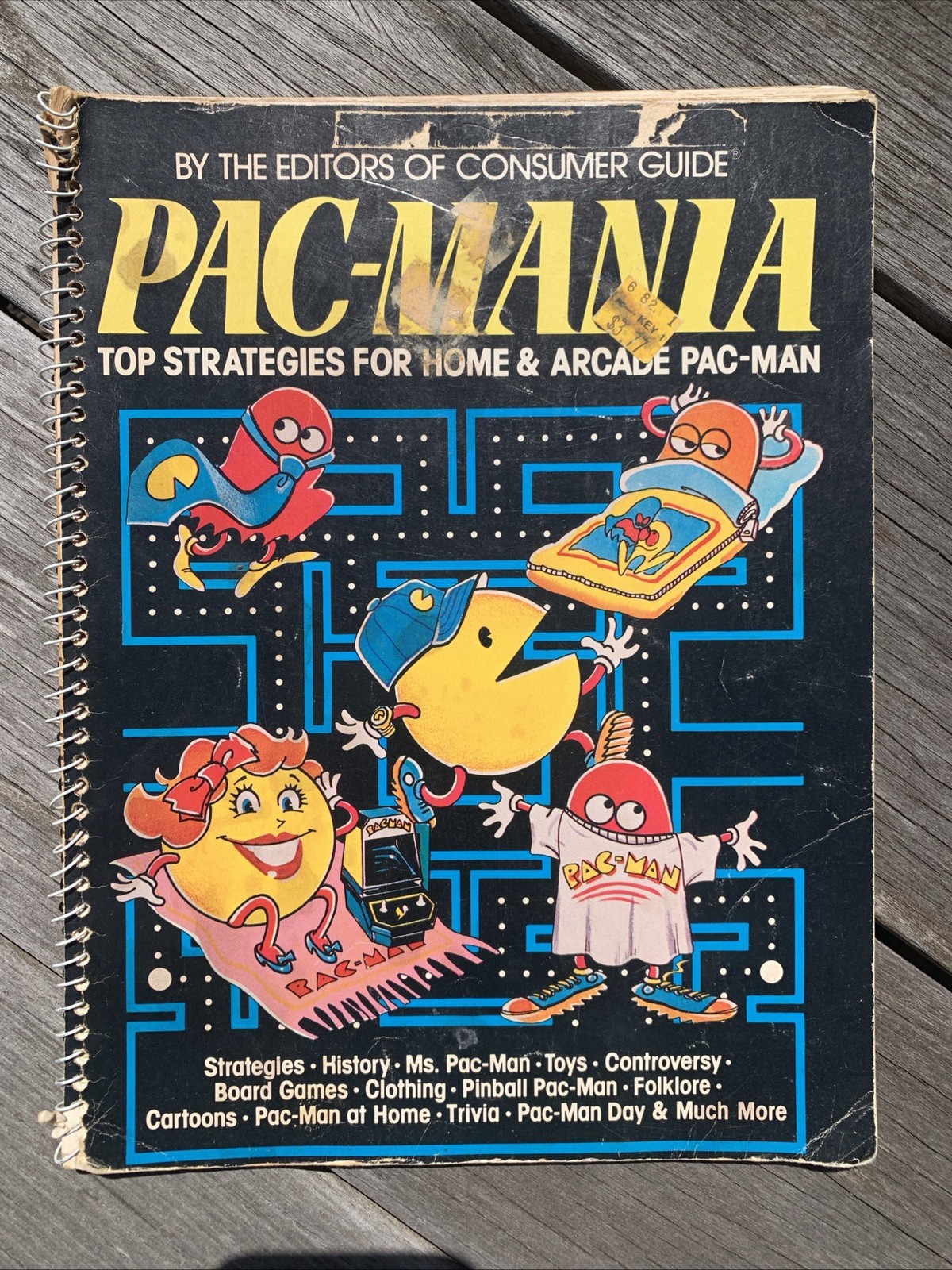 Pac-Mania 1982 Consumer Guide Spiral Book Vintage Arcade Pac-Man Strategies