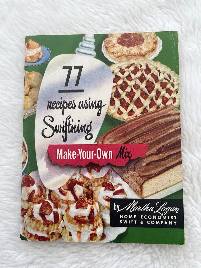 Martha Logan&rsquo;s SWIFTNING Cookbook, 1950 Pocket Paperback 34 PAGES DESSERTS CAKE