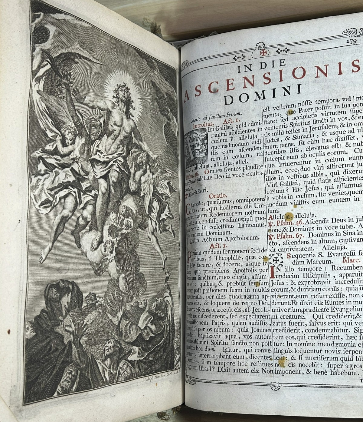 1793 Illustrated Missale Romanum bound with 2 other texts – music, engravings
