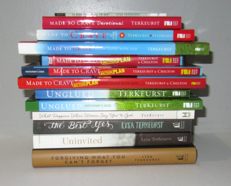 Lot of 13 Lysa TerKeurst books & DVDs – Made to Crave, Action Plan, Unglued…