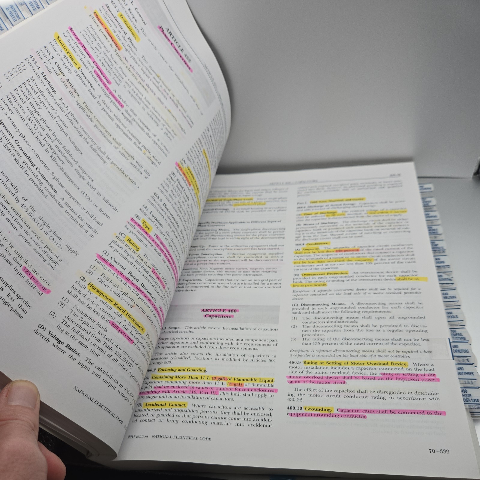 NFPA 70, NEC 2017 Edition Paperback Tabbed and highlighted