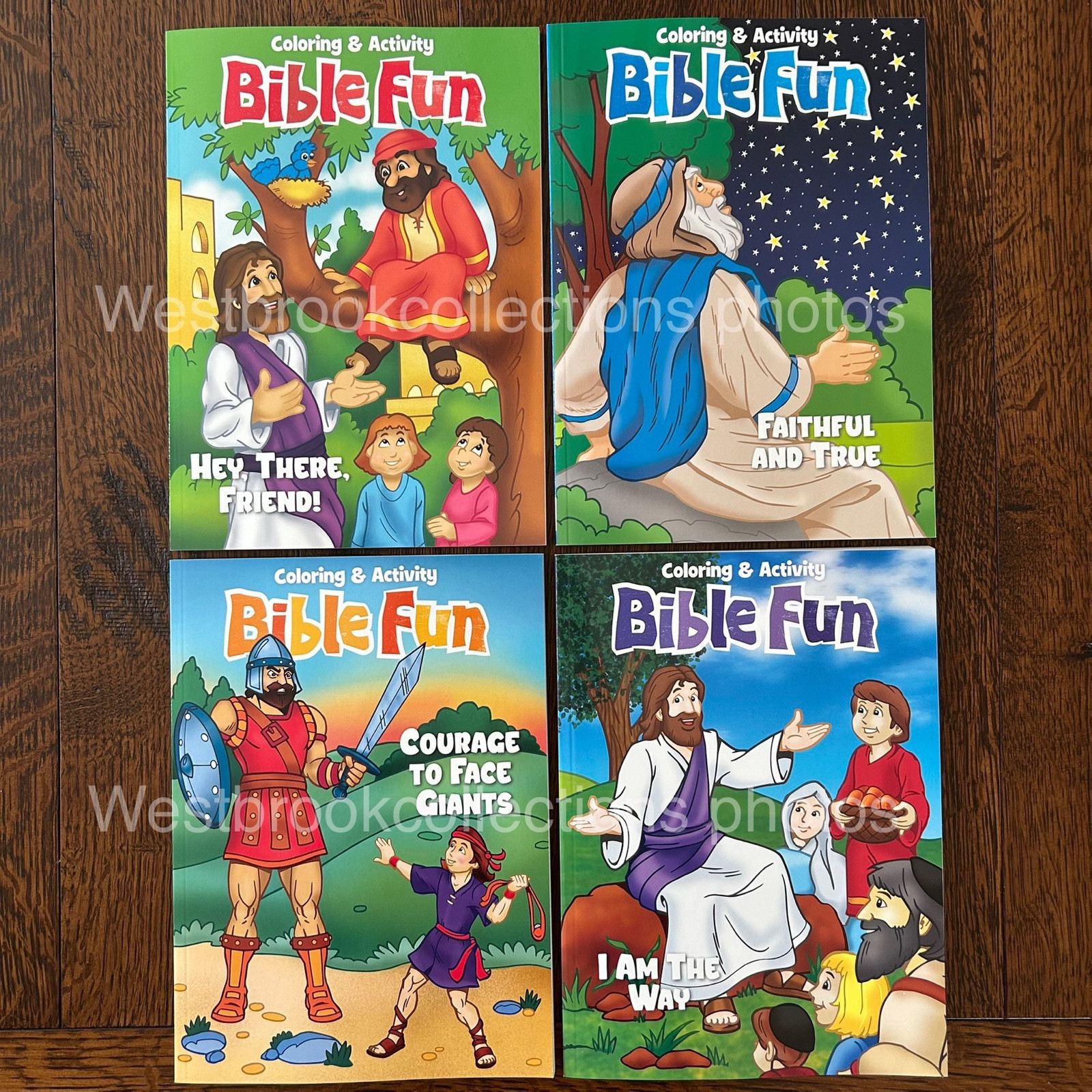 Set of 4 BIBLE FUN Activity & Coloring Books Over 300 Pages!