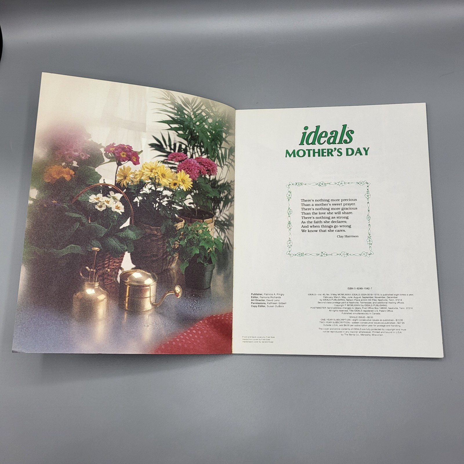 Vtg Ideals Mother&rsquo;s Day 1986 Magazine Vol.43 No.3 May Poetry Art Poems Family