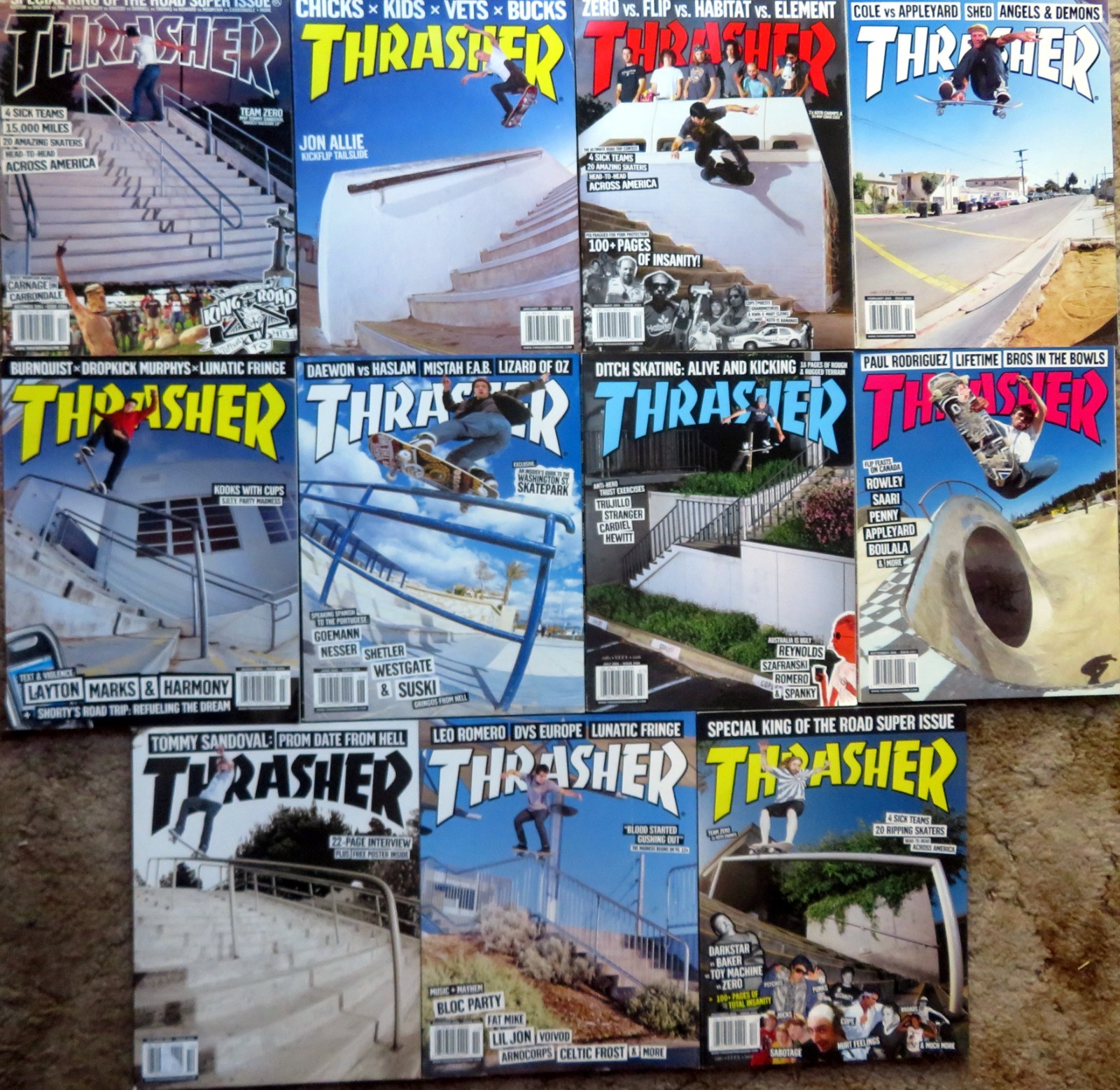 THRASHER Magazine – Skating – Eleven (11) Issues from 2004-2006