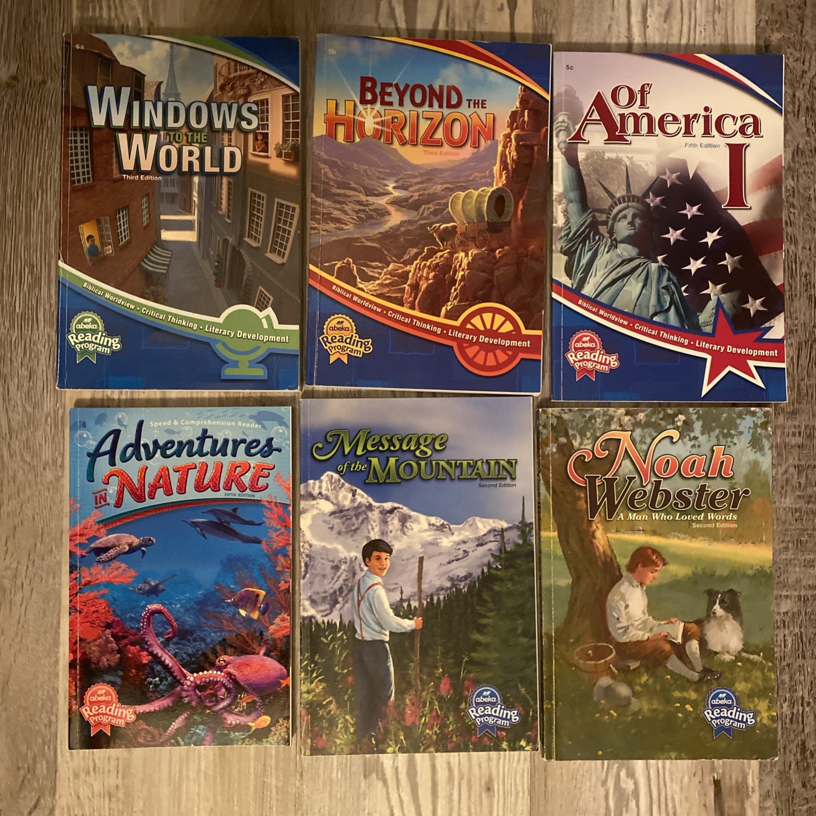 Abeka 5th Grade Readers, Lot of 6 Books in Good to Very Good Condition