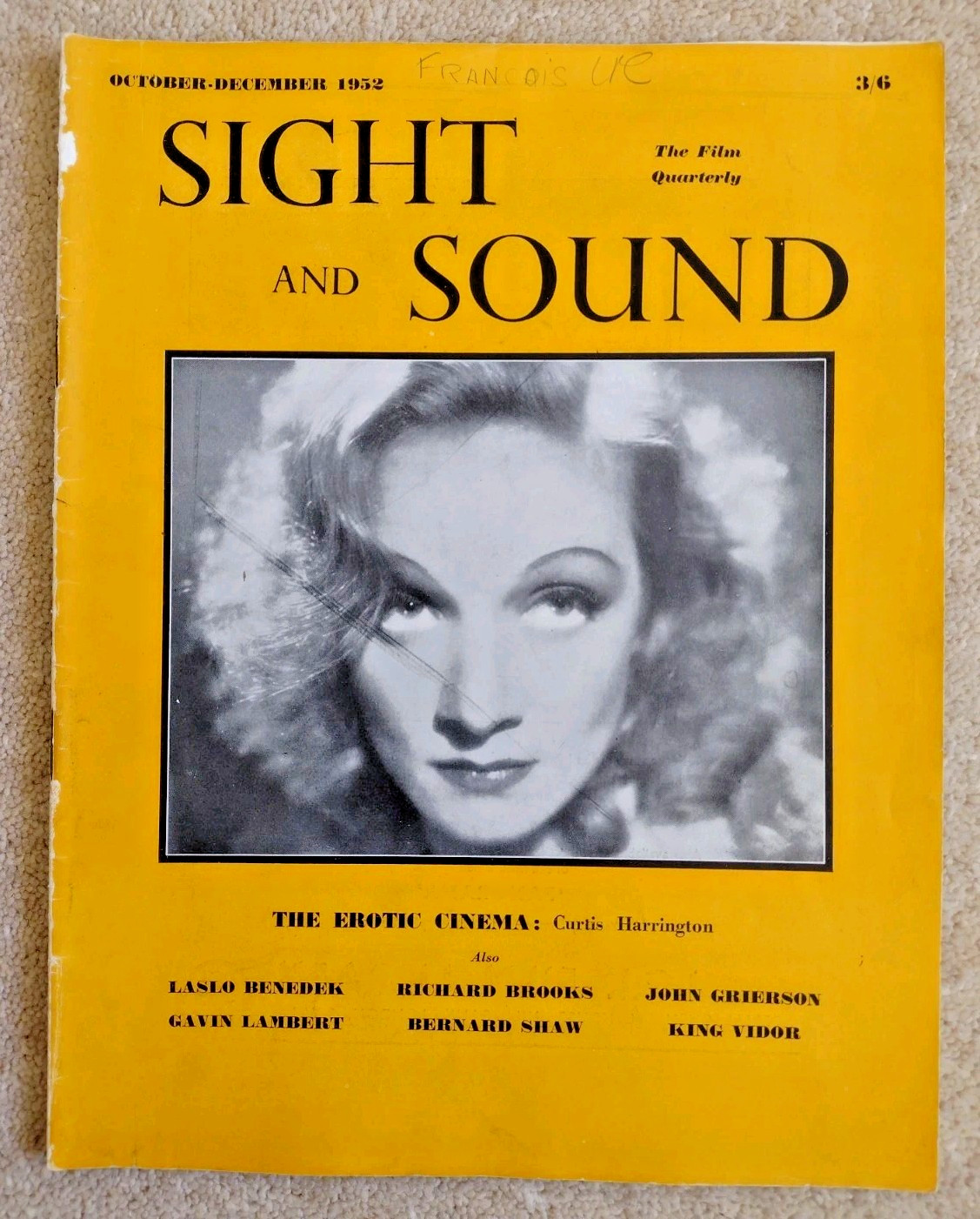 Sight and Sound 1952 full year x4 Streetcar Clair Cocteau horror Dietrich +++