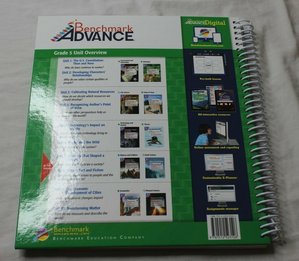 Benchmark Advance Teacher&rsquo;s Resource System Edition Grade 5 Unit 7 & 8