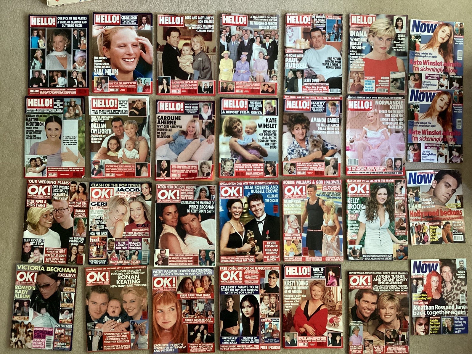HELLO! / OK! / NOW! Magazines (26 Vintage 1999–2002) Royalty, Diana, Celebrities