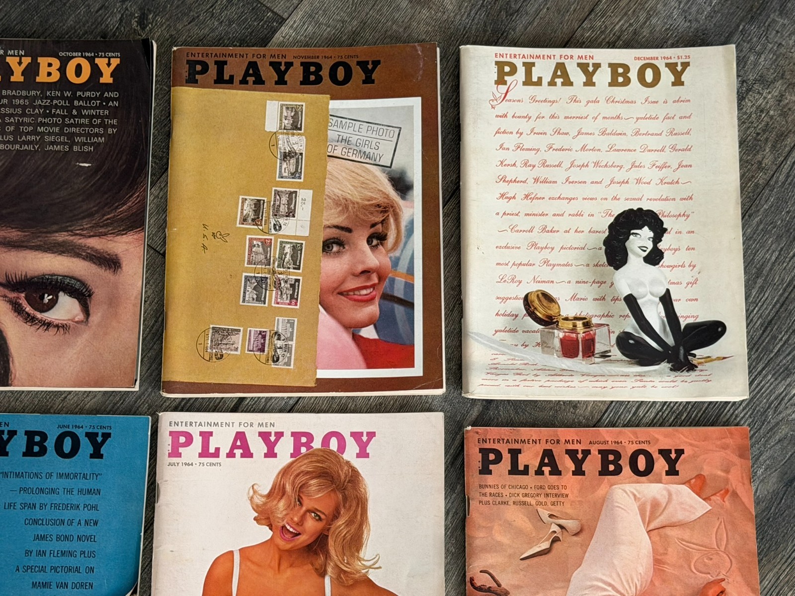 PLAYBOY MAGAZINE 1964 12pc Lot Set Hot Girl Sexy Babe Blonde Brunette Lingerie