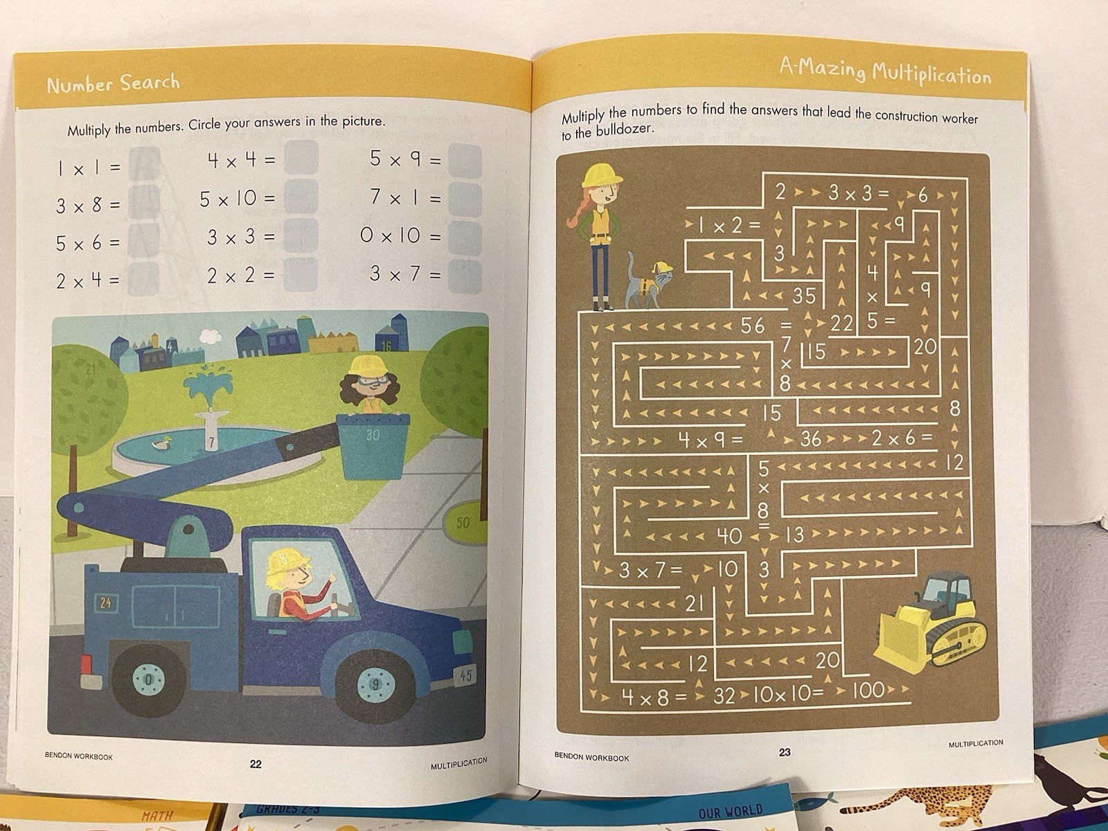 Our Amazing World & Math Learning Workbooks 32 Pages Grades 2-3 Lot Educational