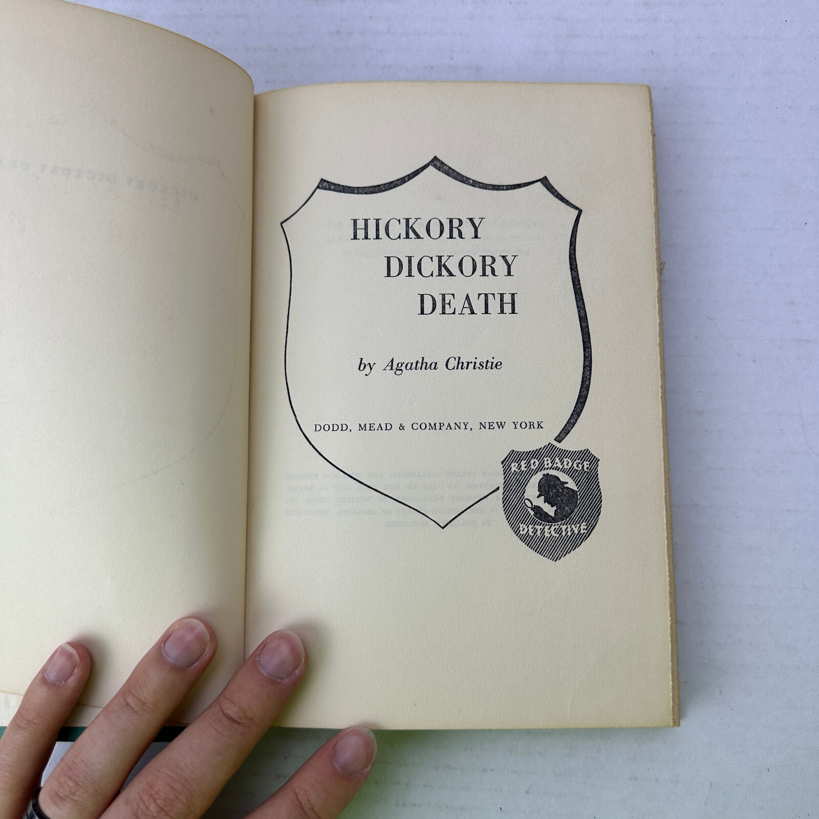 Hickory Dickory Death Agatha Christie Red Badge Detective HC 1955 First Edition