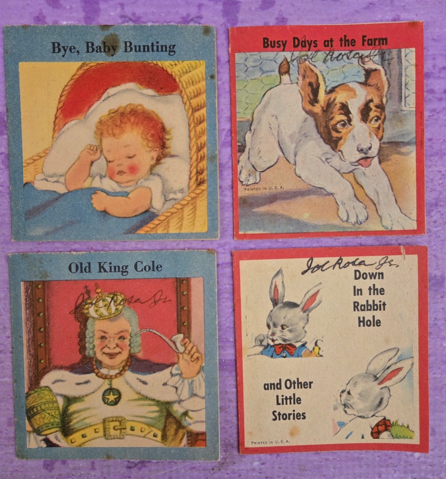 Vintage Miniature Childrens Mini Books Samuel Lowe Animals Illust 1940s LOT OF 8