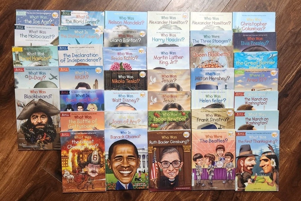 Who Was Book Lot of 40 What Where HQ Series Set History Homeschool Bios Educate