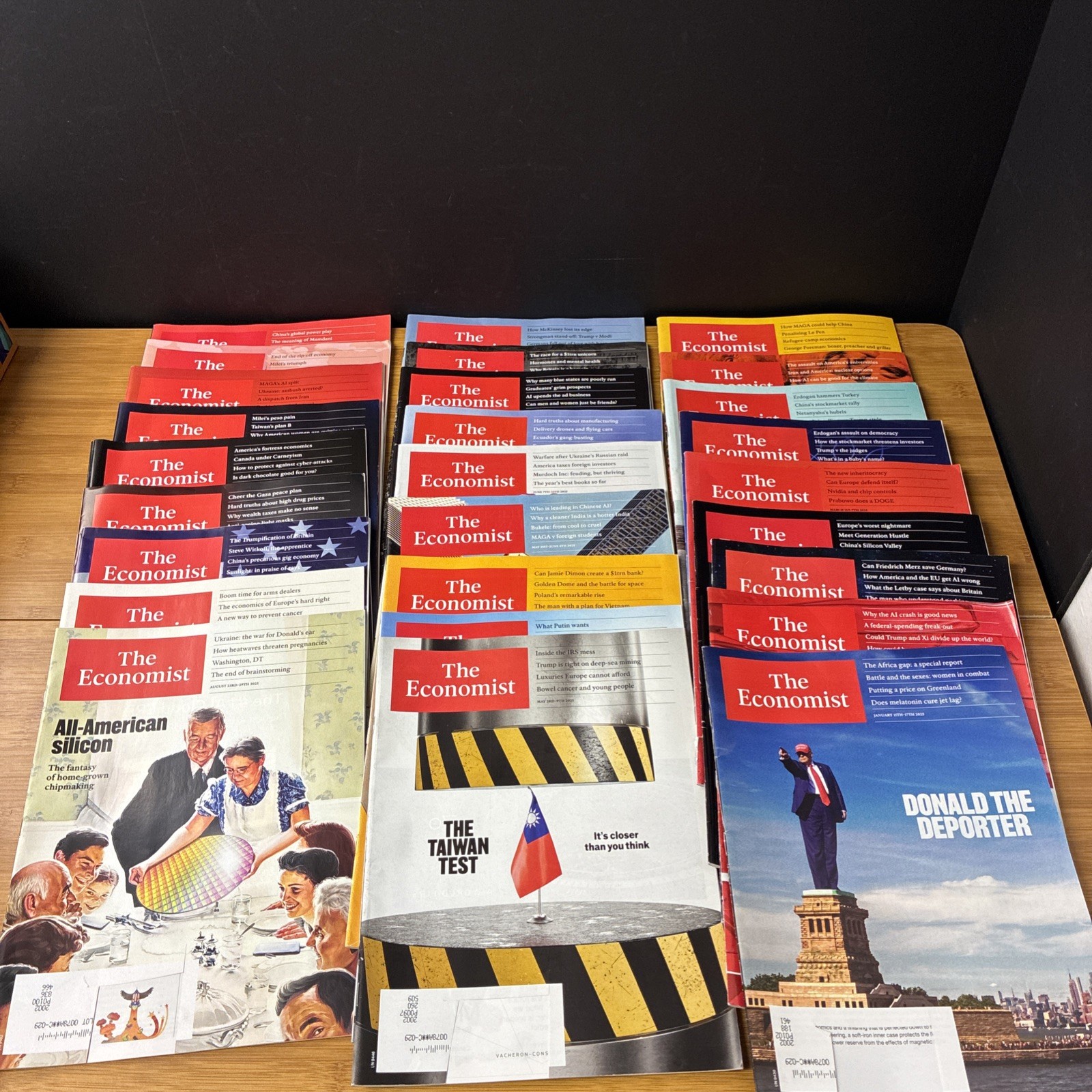 Lot of 27 The Economist Magazines from 2025 Trump Politics News World Events